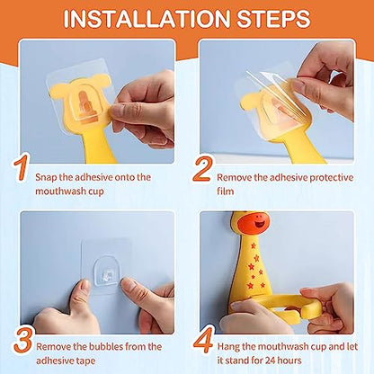 SooGree Kids Toothbrushes Holder Animal Tooth Cup Holder Wall Mounted Sucker Toothpaste Storage Set Cute Household Toothpaste Rack Mouthwash Cup Rack for Children,No Punching Shelf Bracket with Cup - color: Deer