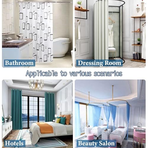 24 Pieces Stainless Steel Shower Curtain Hooks and Rings Set - Polished Nickel, Lightweight and Durable for Bathroom Curtain Rollers and Shower Curtain Rods, Metal Shower Curtain Rings