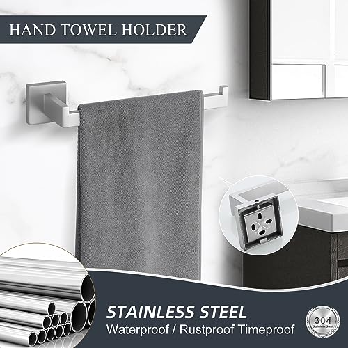 TURS Bathroom Hardware Set Brushed Towel Bar Set Stainless Steel Bathroom Accessories Towel Holder Sets Wall Mounted - color: Brushed Nickel, size: 23.6"(60cm)