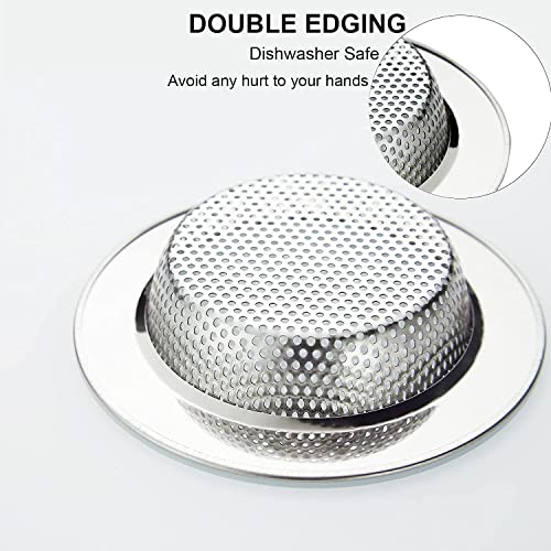 LASSHSWA Kitchen Sink Strainer Stainless Steel, Kitchen Sink Drain Strainer，Sink Strainers for Kitchen Sinks with Large Wide Rim 4.5" Diameter (4 Pack) - style: 4 PACK