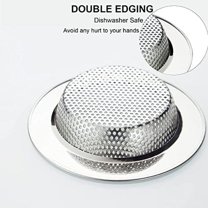 LASSHSWA Kitchen Sink Strainer Stainless Steel, Kitchen Sink Drain Strainer，Sink Strainers for Kitchen Sinks with Large Wide Rim 4.5" Diameter (4 Pack) - style: 4 PACK