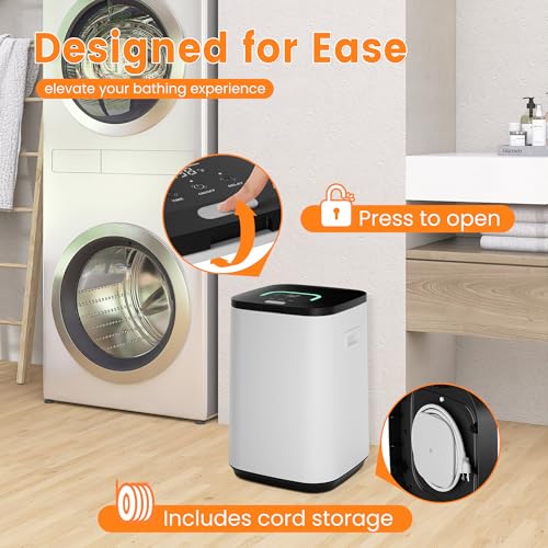 STARLEAD Heated Towel Warmers for Bathroom - 22L Large Towel Warmer Bucket, Auto Shut Off, Fits Up to Two 40"X70" Oversized Towels, Bathrobes, Blankets - color: Black-rectangle