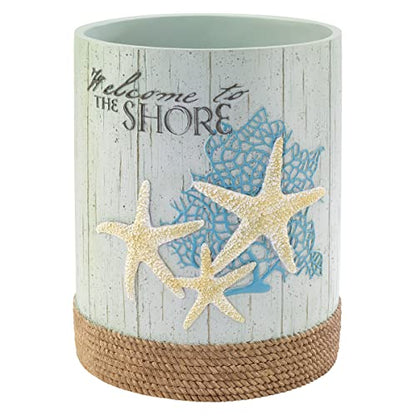 Avanti Linens - Waste Basket, Decorative Trash Can, Coastal Inspired Bathroom Decor (Beachcomber Collection) - size: Wastebasket