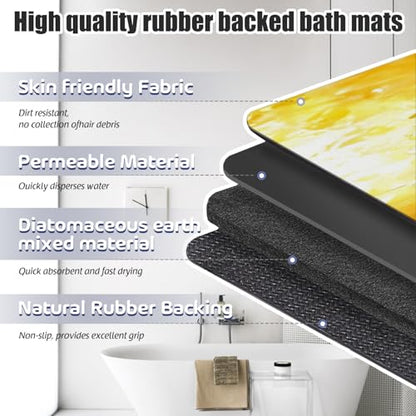 Bathroom Runner Mat Rugs Long,Dog Love Rose Valentines Picture Diatomite Stone Bath Mat Large Absorbent Diatomaceous Non Slip Fast Dry Bathroom Rugs 16x42in - color: Design19