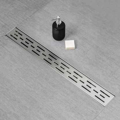 SaniteModar Linear Shower Drain, Shower Drain 36 inch High Flow Rate Removable Grate, Brushed 304 Stainless Steel Linear Drain with Hair Strainer & Adjustable Leveling Feet | AISI 304 Stainless Steel Brushed Linear Dain Rectangle Shower Floor Drain with H