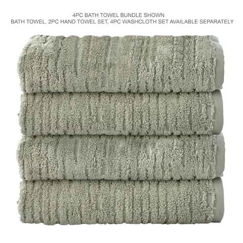 SKL Home CloudSoft Cotton Luxury 4 Pc Bath Towel Set, Sage - color: Sage, style: Bath Towels (Set of 4)