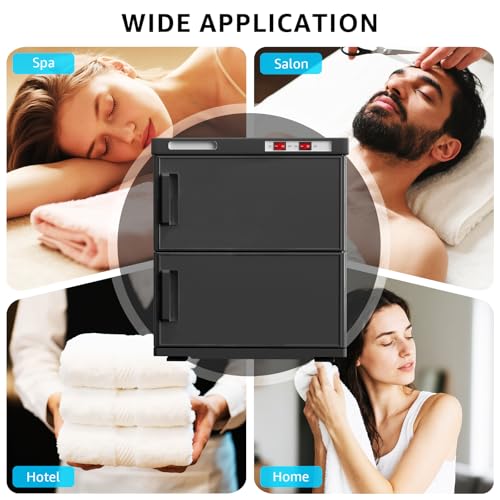 32L Hot Towel Warmer Cabinet, Large Professional Towel Heater - Black | Rust Resistant, Stainless Steel Racks, Large Capacity, Towel Warmer for Spa Massage Salon Home - color: Black, size: 32L