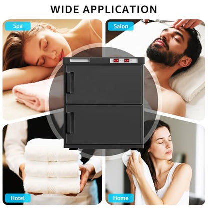 32L Hot Towel Warmer Cabinet, Large Professional Towel Heater - Black | Rust Resistant, Stainless Steel Racks, Large Capacity, Towel Warmer for Spa Massage Salon Home - color: Black, size: 32L