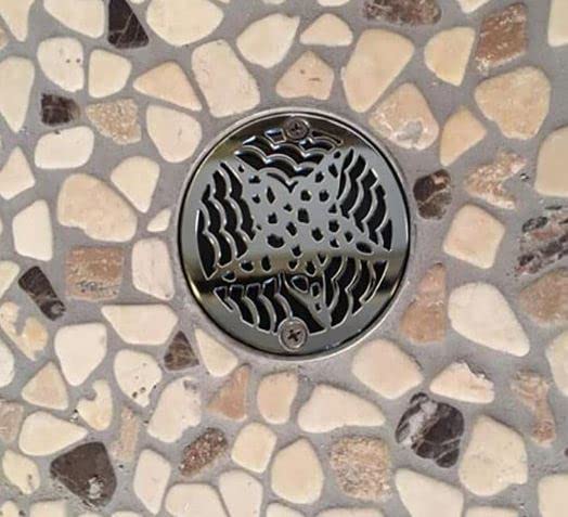 3.25" Round Shower Drain Cover – Starfish Design – 304 Stainless Steel – Fits Oatey, Sioux Chief, AB&A