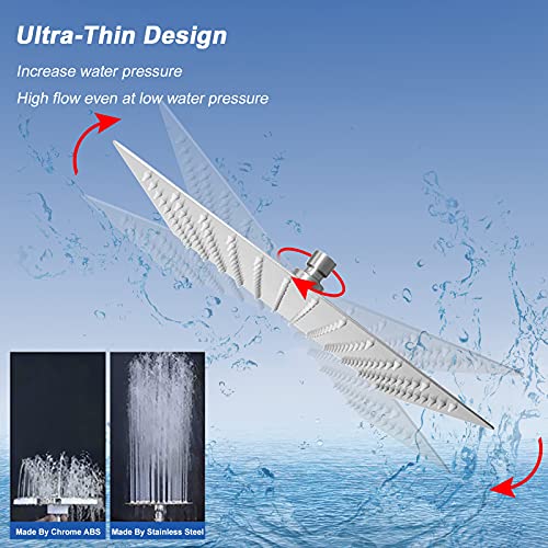 NearMoon Rain Shower Head, High Flow Stainless Steel Square Rainfall Shower, High Pressure Design, Awesome Shower Experience Even At Low Water Flow (10 Inch, Brushed Nickel) - color: Brushed Nickel, size: 10 Inch Square