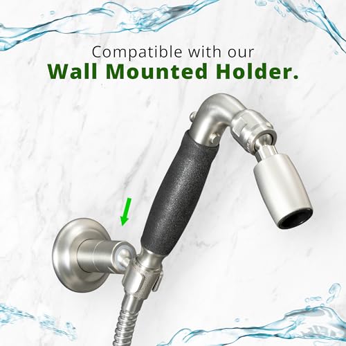 High Sierra® Solid Lead-Free Metal Handheld Shower Head, Trickle Valve, Includes 72” Flexible Stainless Steel Hose With Biofilm Resistant Silicone Inner Tube, Holder. Ultra Low Flow 1.25 GPM. Gold - color: Brushed Gold w/ Nylon Insert, size: 1.25 GPM