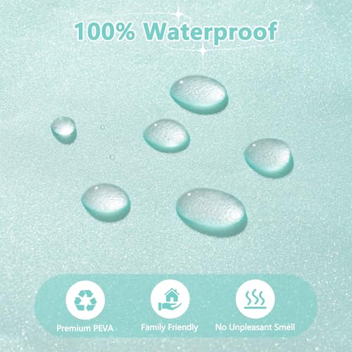 Seenus Teal Glitter PEVA Shower Stall Curtain 48 x 72 inch, Waterproof Plastic Sparkle Shower Curtain Liner with 2 Large Magnets, Dreamy Shimmery Narrow Bathroom Shower Curtain Aqua Green - color: Glitter Teal, size: 48"W x 72"L (Pack of 1)