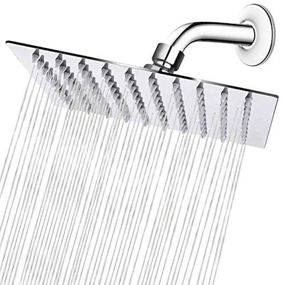 NearMoon Rain Shower Head, High Flow Stainless Steel Square Rainfall Shower, High Pressure Design, Awesome Shower Experience Even At Low Water Flow (8 Inch, Chrome Finish) - color: Chrome Finish, size: 8 Inch Square