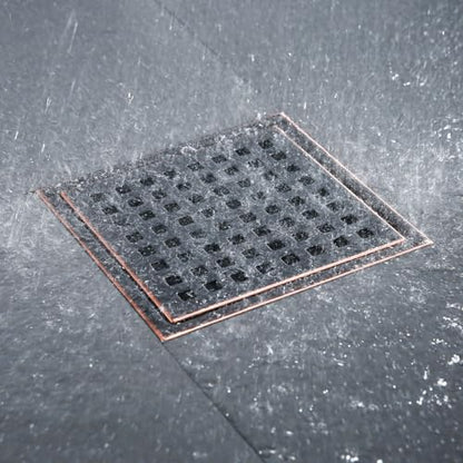 Square Shower Drain 6 Inch Oil Rubbed Bronze,Quadrato Pattern Grate Removable, Hair Strainer,SUS304 Stainless Steel,SW98738-ORB-15a. - color: Oil Rubbed Bronze