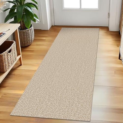 Washable Runner Rug, Non Slip Entry Runner, 2x5 Ft, Sand/Beige | Washable Braided Runner Carpet, Non Slip Rubber Dot Backed, For Hallway, Kitchen, Entryway, Bedroom, Laundry Room, Foyer - color: Sand/Beige, size: 2' x 5' (Rectangular)