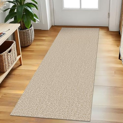 Washable Runner Rug, Non Slip Entry Runner, 2x5 Ft, Sand/Beige | Washable Braided Runner Carpet, Non Slip Rubber Dot Backed, For Hallway, Kitchen, Entryway, Bedroom, Laundry Room, Foyer - color: Sand/Beige, size: 2' x 5' (Rectangular)