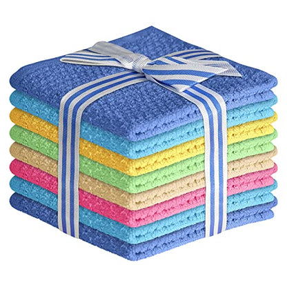 Elaine Karen Body Wash Cloths 100% Cotton Washcloths 8 Pack Cotton wash Cloths for Showering, Face Towels Cotton, Rags for Body - Soft and Absorbent - Wash Cloths for Body, 12 x 12 Inches - size: 8 Pack
