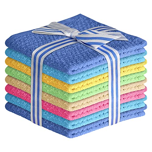 Elaine Karen Body Wash Cloths 100% Cotton Washcloths 8 Pack Cotton wash Cloths for Showering, Face Towels Cotton, Rags for Body - Soft and Absorbent - Wash Cloths for Body, 12 x 12 Inches - size: 8 Pack