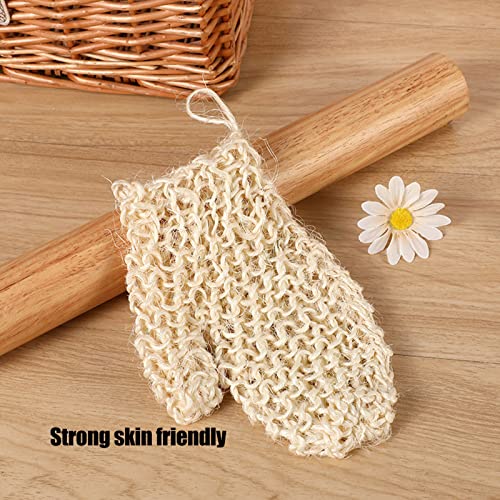 3Pcs Exfoliating Loofah Back Scrubber, Long Body Washcloth Towel Sisal Glove Deep Clean Shower Loofah Set for Home Travel Bathroom