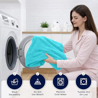 DAN RIVER Pack of 1 Oversized Bath Sheet, 40 x 80 Inches, Aqua | 100% Cotton Jumbo Bath Towel with Extra Large Coverage, Lightweight Feel, Super Soft & Quick Dry - color: Aqua, size: 40x80" Oversized Bath Sheet