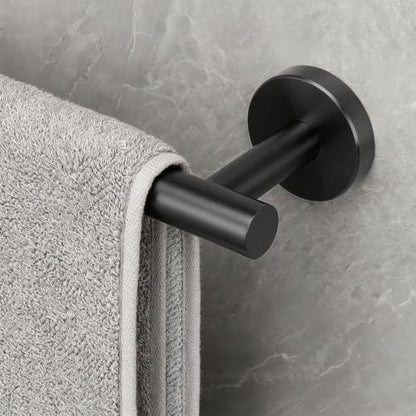 NearMoon Bath Towel Bar, Thicken Stainless Steel Shower Towel Rack Holder Wall Mounted for Bathroom, 10-lnch Overall Length-7-lnch Usable Hanging Space (1 Pack, Matte Black) - color: Matte Black, size: 10 Inch