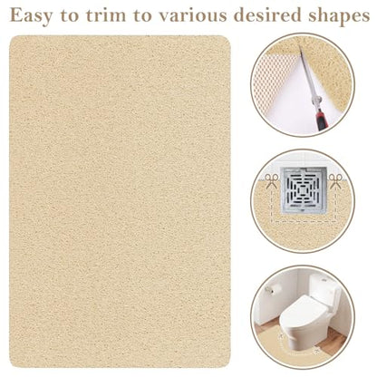 SoftDuo Shower Mat Bathtub Mat Non-Slip Soft Tub Mat | 32x24 inch,PVC Loofah Bath Mat with Drain for Tub and Bathroom,Quick Drying,Khaki - color: Khaki, size: 32" x 24" (Rectangular)