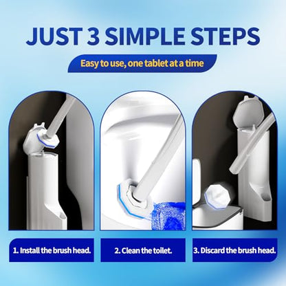 Toilet Bowl Cleaner Wand Refills Compatible with CLOROX, 20 Count Disposable Toilet Brush Refills, Replacement Heads for Toilet Cleaning System, Blue - style: 20 refflls（Without handle）