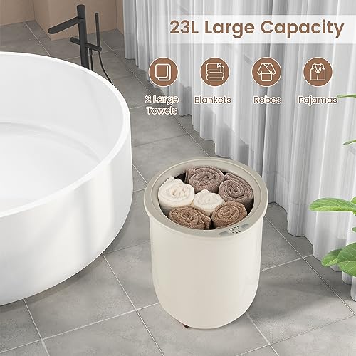 ERGOMASTER Towel Warmer Bucket, Heated Towel Warmer, Electric Towel Heater with Temperature Control and Timer, 23L Large Capacity Freestanding Hot Towel Warmer for Bathroom Spa Salon Hotel (Gray) - color: Gray