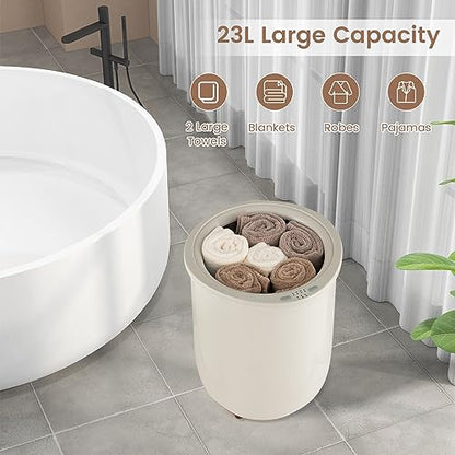 ERGOMASTER Towel Warmer Bucket, Heated Towel Warmer, Electric Towel Heater with Temperature Control and Timer, 23L Large Capacity Freestanding Hot Towel Warmer for Bathroom Spa Salon Hotel (Gray) - color: Gray