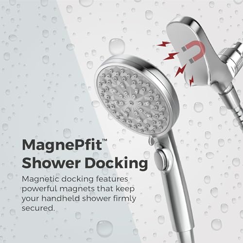 Pfister HydroFuse Handheld Shower Head, Hose Included, Magnetic Docking, 6-Function, 1.75 GPM, Polished Chrome Finish, 016WS2HFM01CC - color: Polished Chrome, size: 1.75 GPM