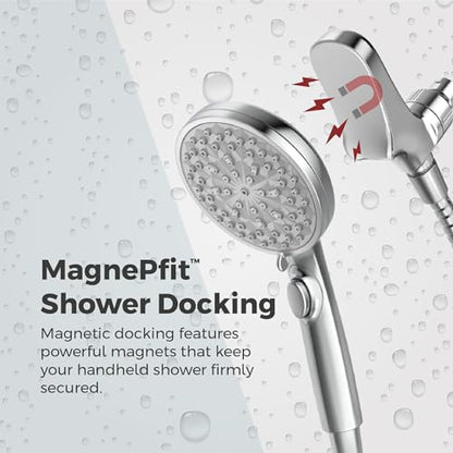 Pfister HydroFuse Handheld Shower Head, Hose Included, Magnetic Docking, 6-Function, 1.75 GPM, Polished Chrome Finish, 016WS2HFM01CC - color: Polished Chrome, size: 1.75 GPM