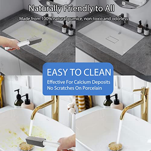 2 Pack Pumice Stone for Toilet Cleaning, Extra Long Handle for Removing Bowl Ring, Pool, Bathroom, Toilet Brush - color: Gray
