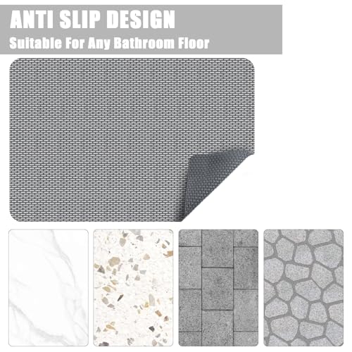 Non Slip Shower Mat: 36" X 24" Extra Large Shower Mats for Inside Shower - PVC Quick Dry Shower Stall Mat with Hundreds Drain Holes - size: 36" x 24" (Rectangular)