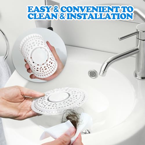 Zaa Shower Drain Hair Catcher Silicone Flat Floor Strainer Protector | Light Gray Weighted Flat Shower Drain Protectors, Traps Hair Before Clogs, Easy to Clean in Seconds, Fits Flat Floor Drains