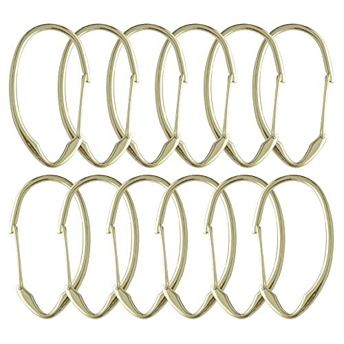 Shower Hooks - Shower Curtain Rings for Bathroom - Rust Proof Shower Curtain Hooks for Shower Curtain or Liner - Set of 12, Gold - color: Gold