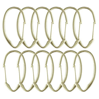 Shower Hooks - Shower Curtain Rings for Bathroom - Rust Proof Shower Curtain Hooks for Shower Curtain or Liner - Set of 12, Gold - color: Gold
