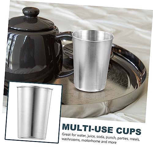 Water Tumbler Stainless Steel Cups Bathroom Tumbler Silver Chrome Home Beverage Cup - size: 8.50X6.00X6.00CM