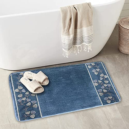 Zahari Home Capri Bathroom Rug Luxury Bath Rug Washable Beautiful Shower Mat Unique Design Stylish Non Slip Shower Mat Royal Blue Bath Rug Bath Shower Tub Decor - color: Capri, style: Bath Rug