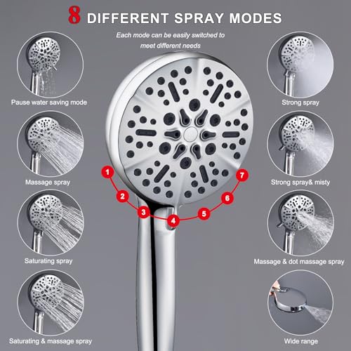 14 Inch Rain Shower Head and Handheld Spray Combo Set, Tool-Free Easy Installation Bathroom Shower System, High Pressure Multi-Function Showerhead with Multiple Spray Modes for Home Use - style: Classic