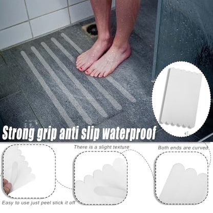 Bathtub Non Slip Stickers Self Adhesive Waterproof Strong Grip Anti Slip Strips for Bath Tub Shower Stairs Ladders Boats Floor Kitchen2x38cm24 Pcs (2 * 20cm 24 Pieces) - size: 2*20cm 24 pieces