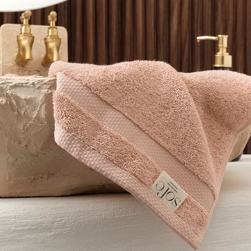 SOFE H&L | Olea Luxury Turkish Cotton Hand Towels Set of 4 Blush | Premium, Soft, Durable, Absorbent | Hotel Quality Plush Towels and Thick Towel Sets - color: Blush, size: Set of 4 (4 Hand Towels)