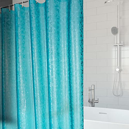 Bostofy Shower Curtain Liner Heavy Duty EVA, Waterproof Shower Liner with 12 Rust Proof Metal Grommets and 3 Weighted Magnet, 72 x 72 Inches Bathroom Shower Curtain, Teal - color: Teal Stone, size: 72"W x 72"L (Pack of 1)