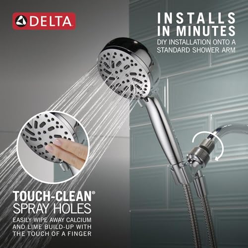 Delta Faucet ProClean Chrome Shower Head with Handheld, Showerhead with High Pressure Spray, Handheld Shower Head, 6 Spray Settings, Chrome 75740 - color: Chrome