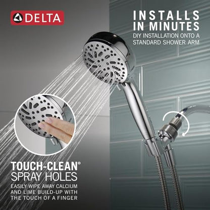 Delta Faucet ProClean Chrome Shower Head with Handheld, Showerhead with High Pressure Spray, Handheld Shower Head, 6 Spray Settings, Chrome 75740 - color: Chrome