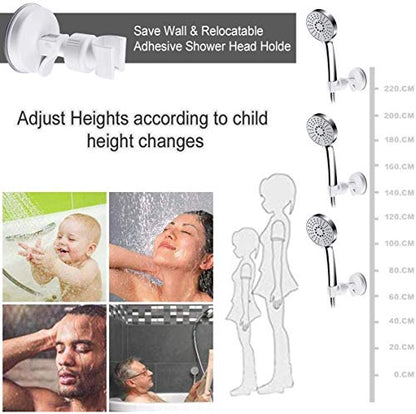2 Packs Adjustable Shower Head Holder, Suction Bracket, White | Removable Handheld Showerhead & Wall Mounted Suction Bracket, Bathroom Suction Cup Handheld Shower Head Bracket - style: white two packs