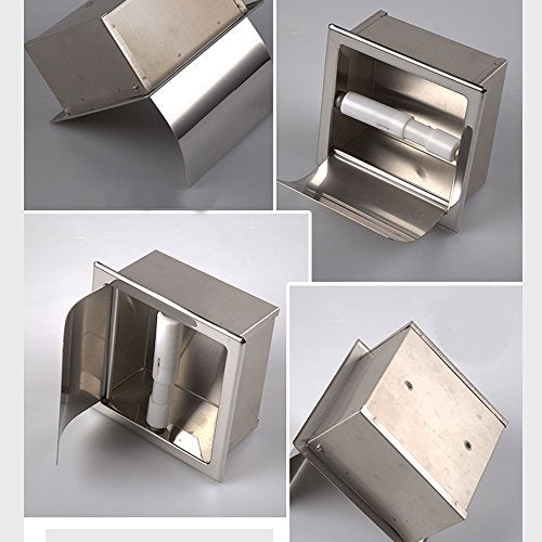 LUANT Recessed Paper Holder for Bathroom Storage, Stainless Steel, Polished Chrome