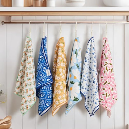 RECYCO Waffle Kitchen Towel Set of 2 - Quick Dry Microfiber Sustainable Dish Towels - Ultra Absorbent Reusable Cleaning Tea Towels - Lightweight Hand Towels,16”x 28”, Coastal Bliss - color: Coastal Bliss