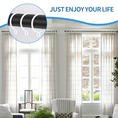 44 Pack Curtain Rings with Eyelets, Metal Drapery Rings for Pinch Pleat Curtains, Drape Ring 1.5 Inch I D, Fits Up to 1.2 in Rod (White) - color: White