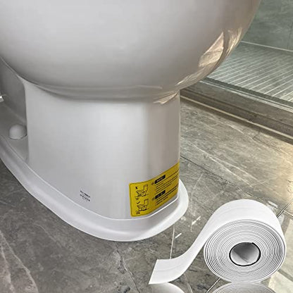 TOUSEA White 1.5"x10.5ft Peel and Stick Caulk Tape for Toilet, Tub, Kitchen | White or Clear Sealing Tape for Toilet, Tub, Sink, Bath Peel and Stick Backsplash - Renter Friendly, Easy Install - style: White-1.5IN-10.5FT-A