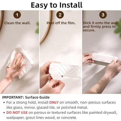 Toothpaste Holder, Toothpaste Wall Holder for Bathroom, Tooth Paste Hanger | JM.JEEMI Wall Mounted Toothpaste Clips, Tooth Paste Organizers Round Gripper for Shower - Adhesive, White, Large - size: Large_Rd